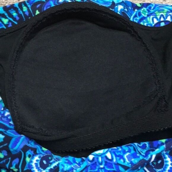 Lauren Ralph Lauren blue & green paisley swimsuit. Size 14 - Picture 9 of 9